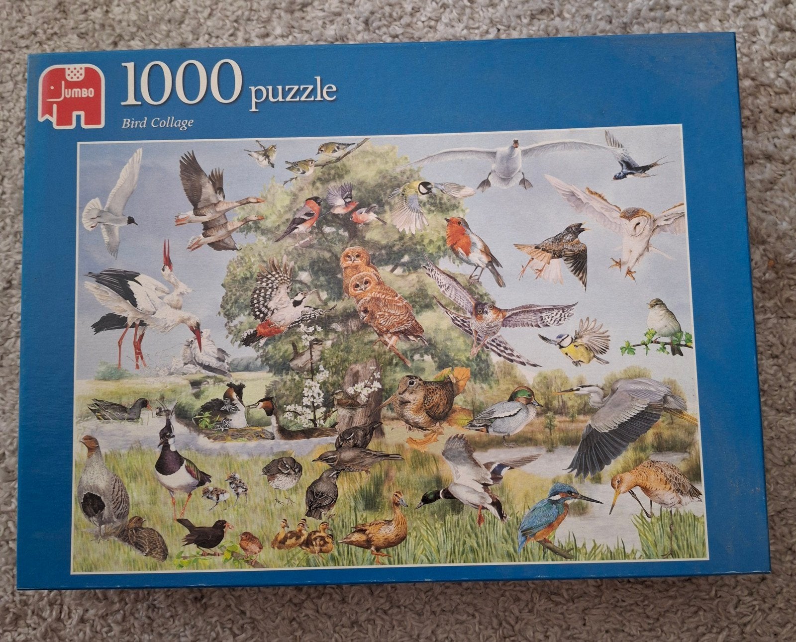 Jumbo Legpuzzel 1000 stukjes - Bird Collage, Ophalen of Verzenden, 500 t/m 1500 stukjes, Gebruikt, Legpuzzel