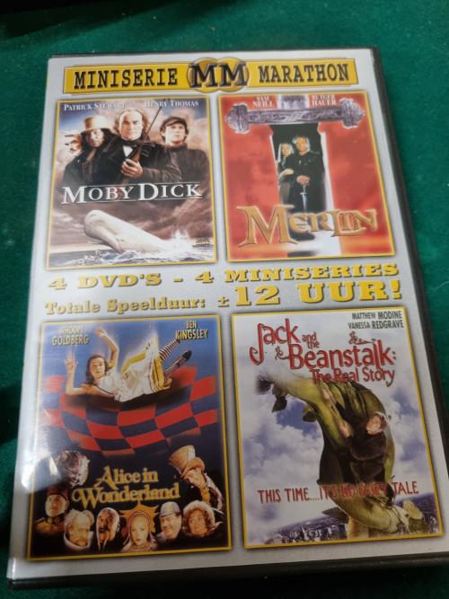 dvd's 4x film moby dick merlin alice en jack, Ophalen of Verzenden