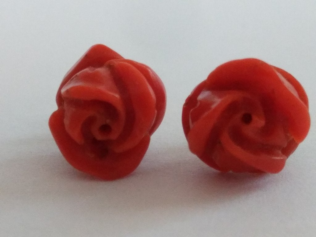 zilveren OORKNOPJES 1cm doorsnee, met Bloedkoraal roosjes, Ophalen of Verzenden, Zilver, Oorbellen, Verguld