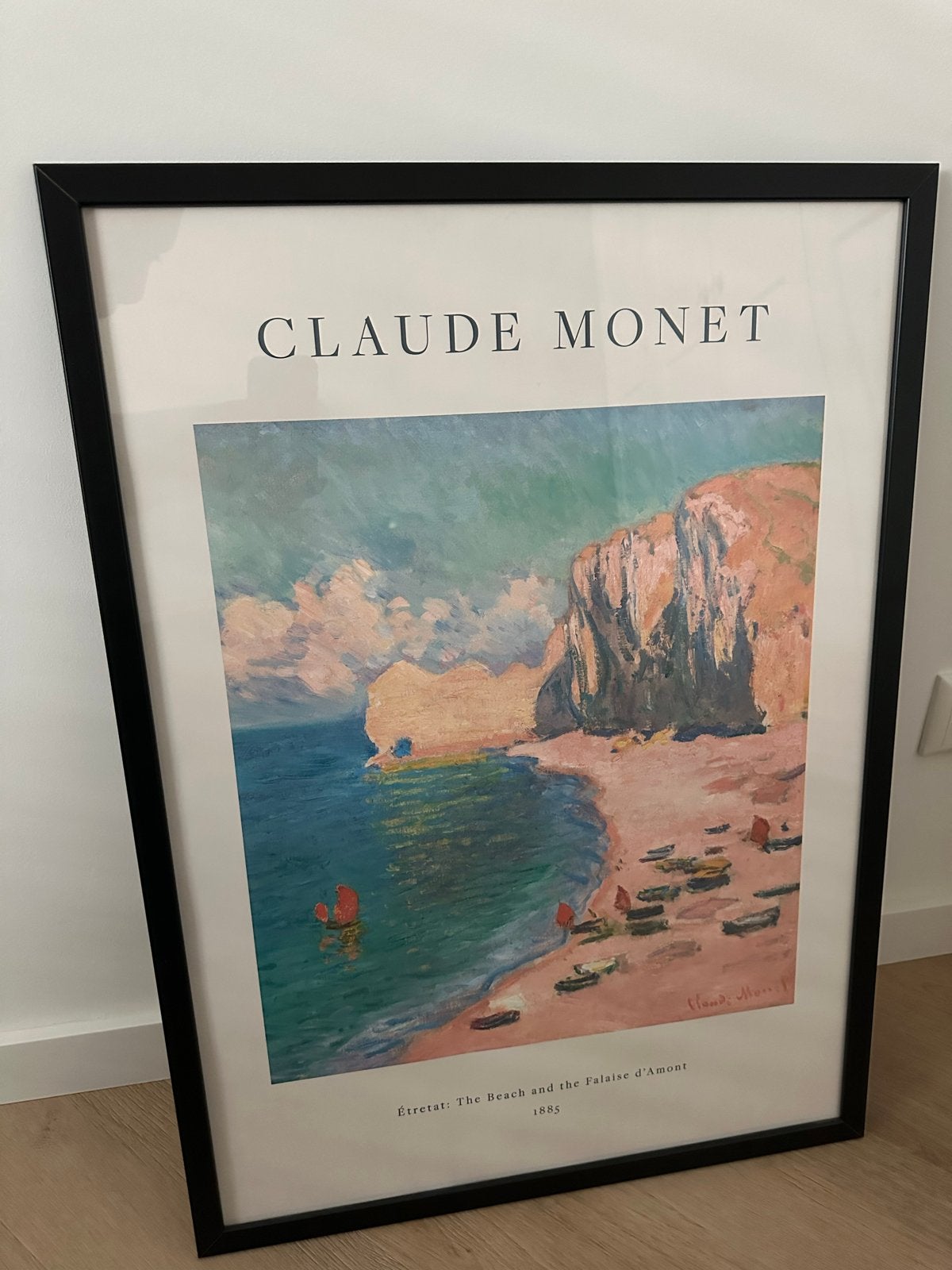 Claude Monet Poster: Strand en Kliffen incl. lijst, Ophalen, Impressionistisch, Landschap, Print