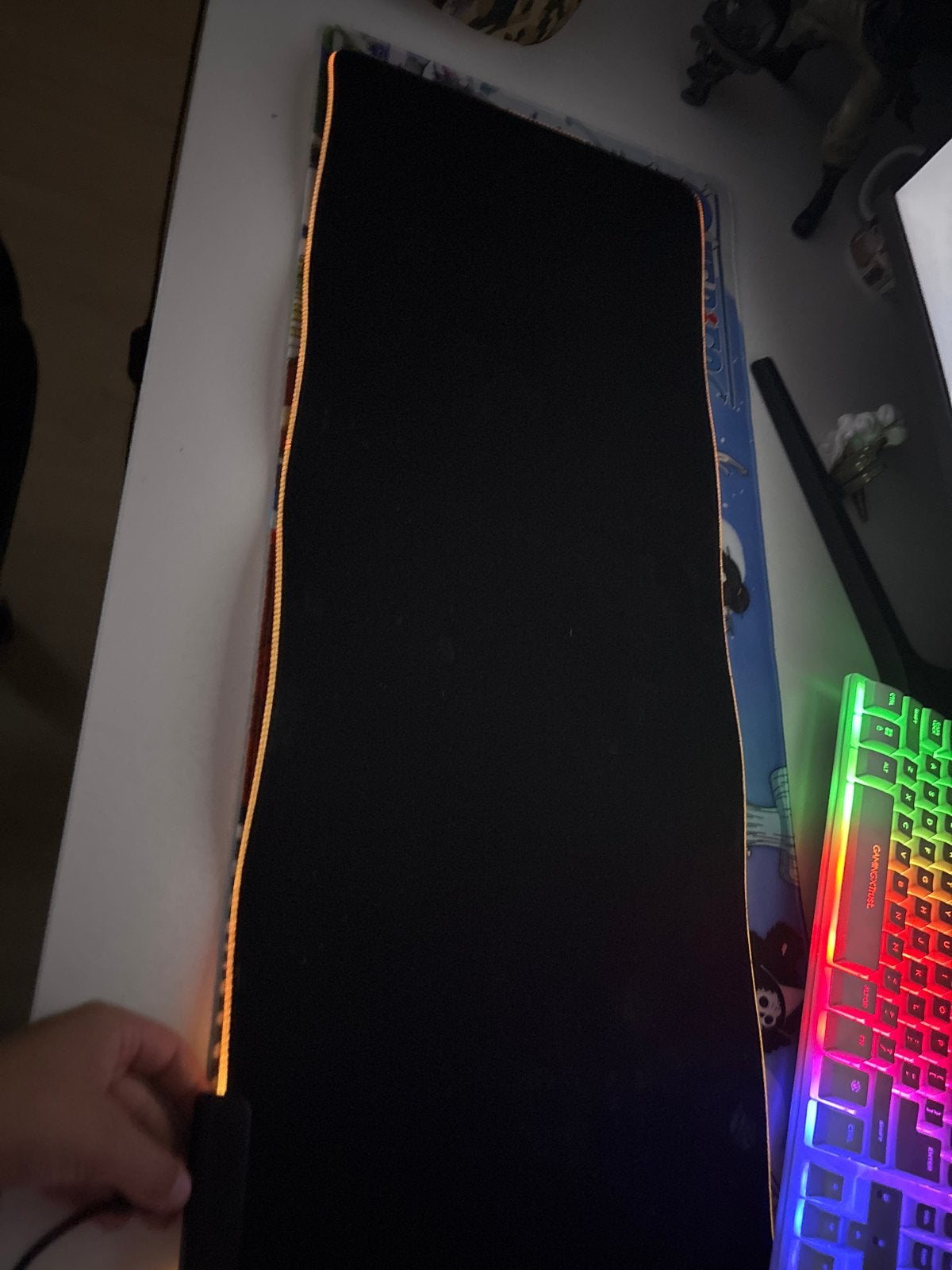 Lichtgevende Gaming Muismat - RGB LED met kabel, Computers en Software, Muismatten, Ophalen of Verzenden, Gaming muismat, Zo goed als nieuw