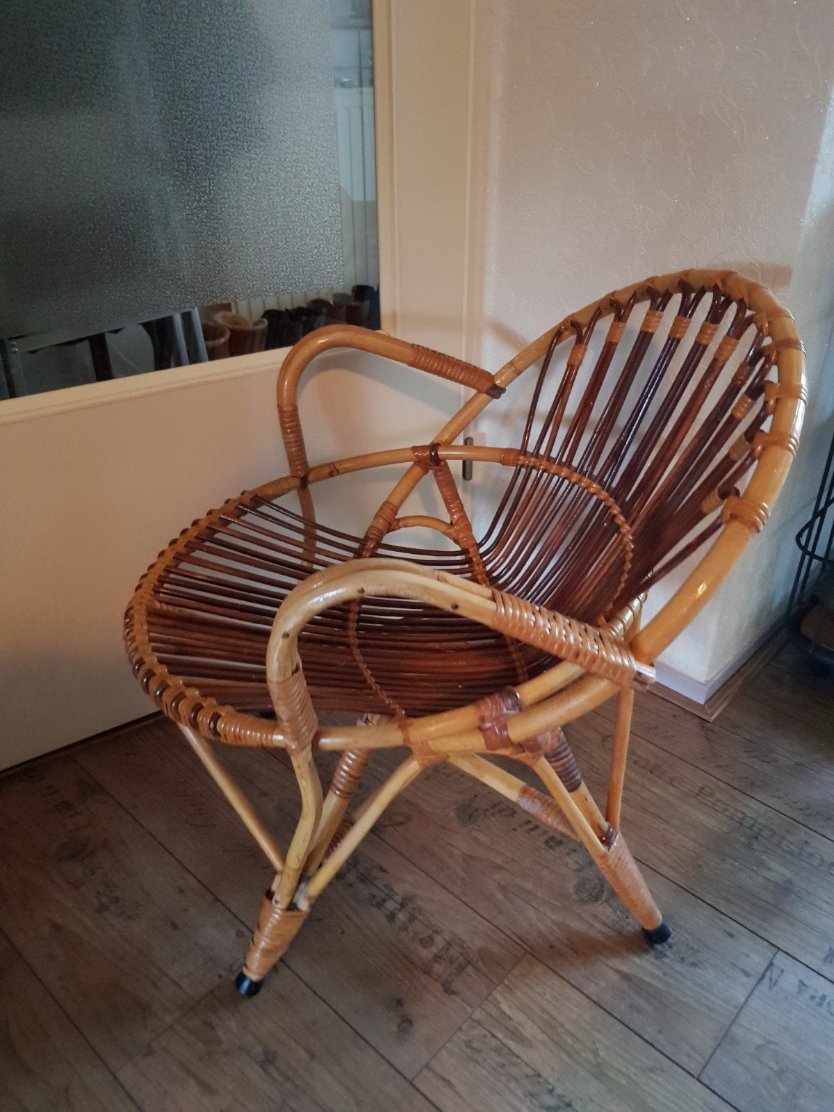 Rotan stoel bohémien retro vintage, Ophalen, Huis en Inrichting