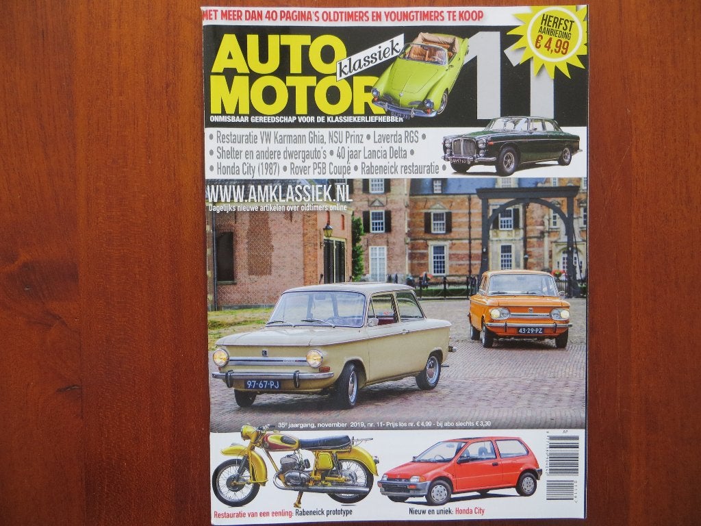 Auto Motor Klassiek 11 2019 NSU Prinz, 40 jaar Lancia Delta, Boeken, Ophalen of Verzenden, Nieuw, Volkswagen