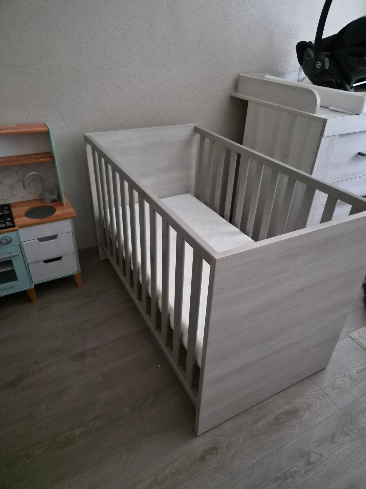 Prenatal  ledikant beige 120x60 cm (incl. matras optioneel), Ophalen, Gebruikt, Ledikant