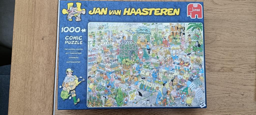 Puzzel Jan van Haasteren Het tuincentrum 1000 stukjes, Ophalen of Verzenden, 500 t/m 1500 stukjes, Zo goed als nieuw
