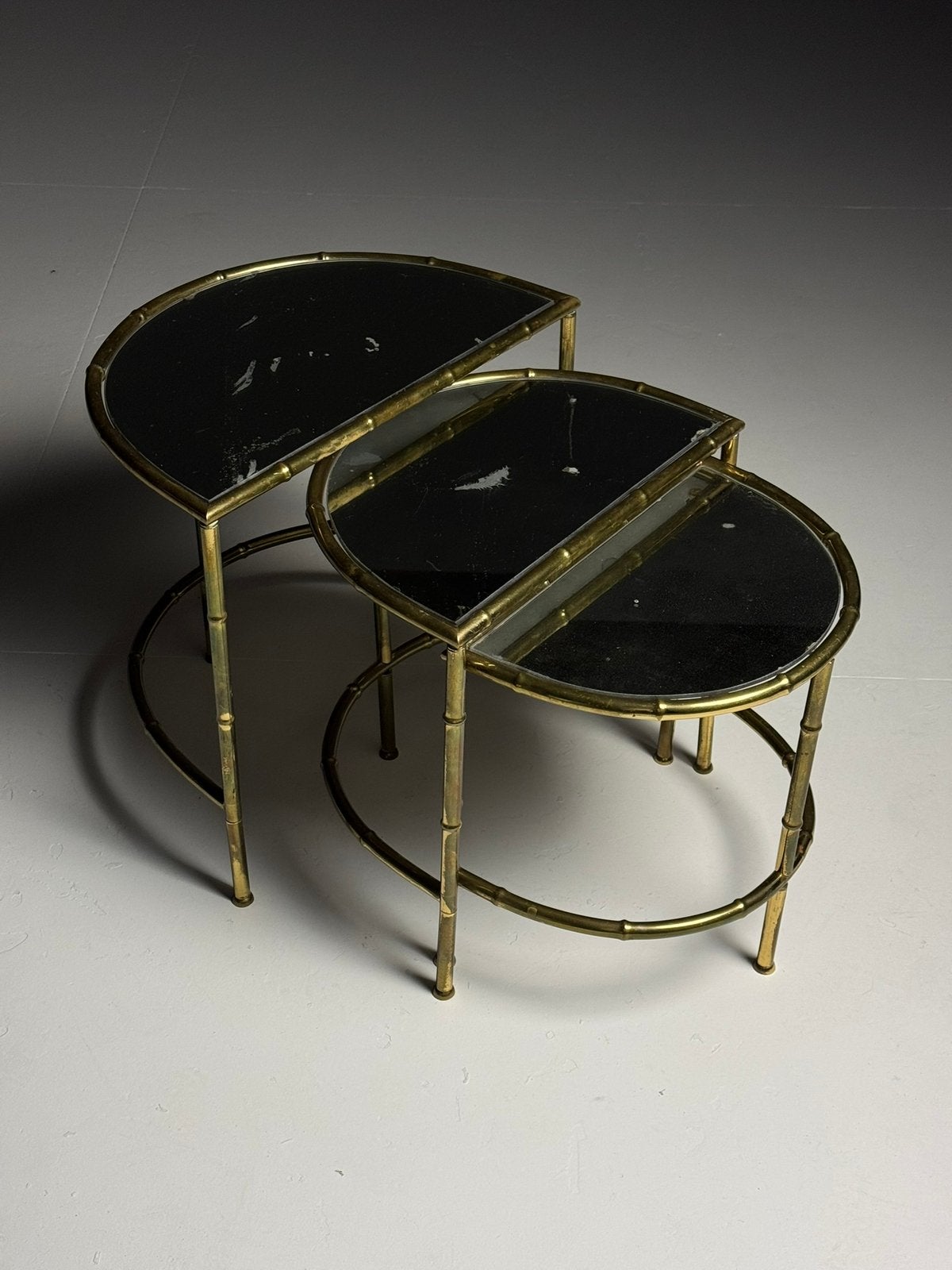 Faux Bamboo nesting tables vintage, Ophalen of Verzenden