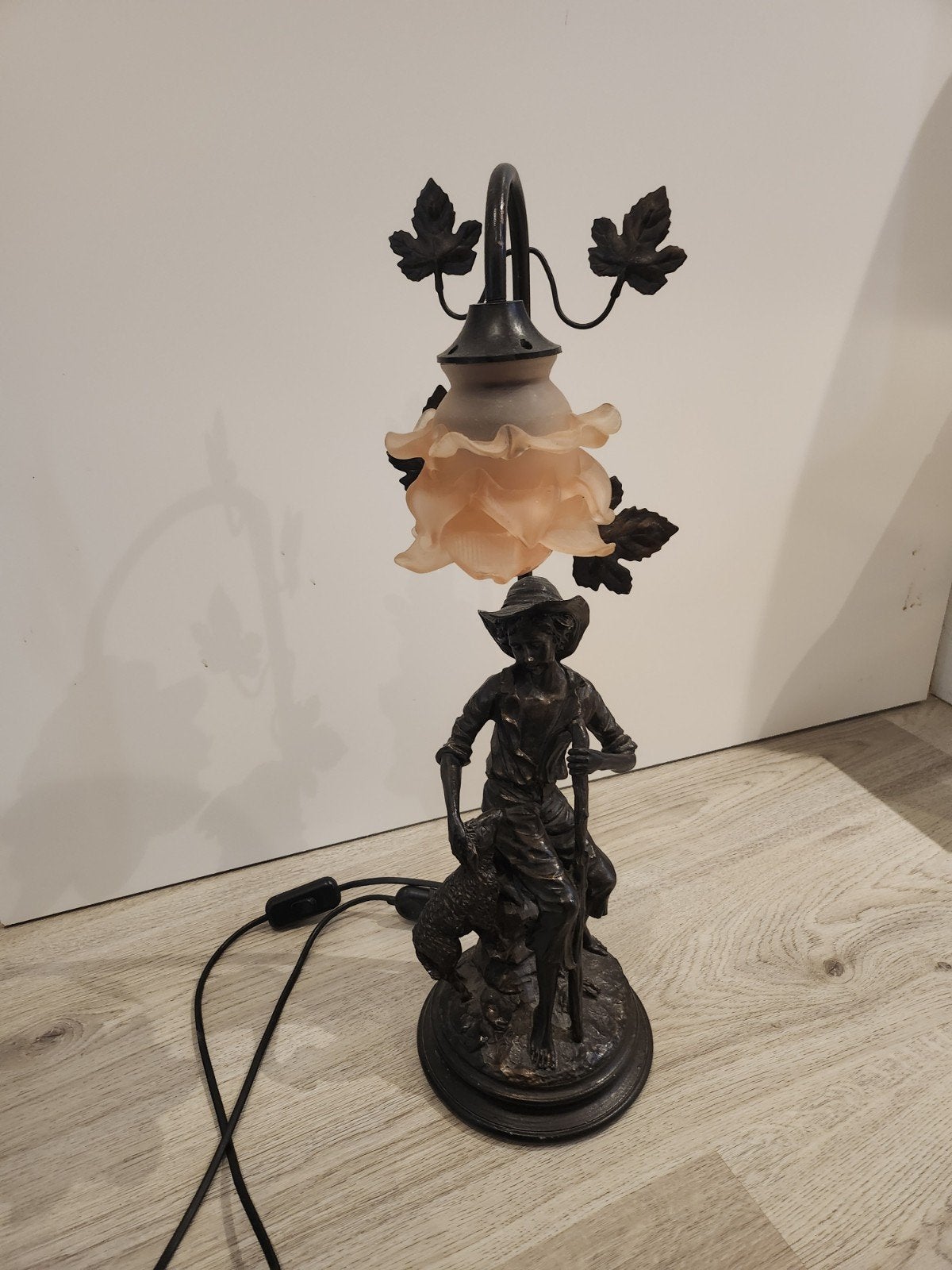 Vintage Tafellamp met Rozenkelk, Antiek en Kunst, Ophalen of Verzenden