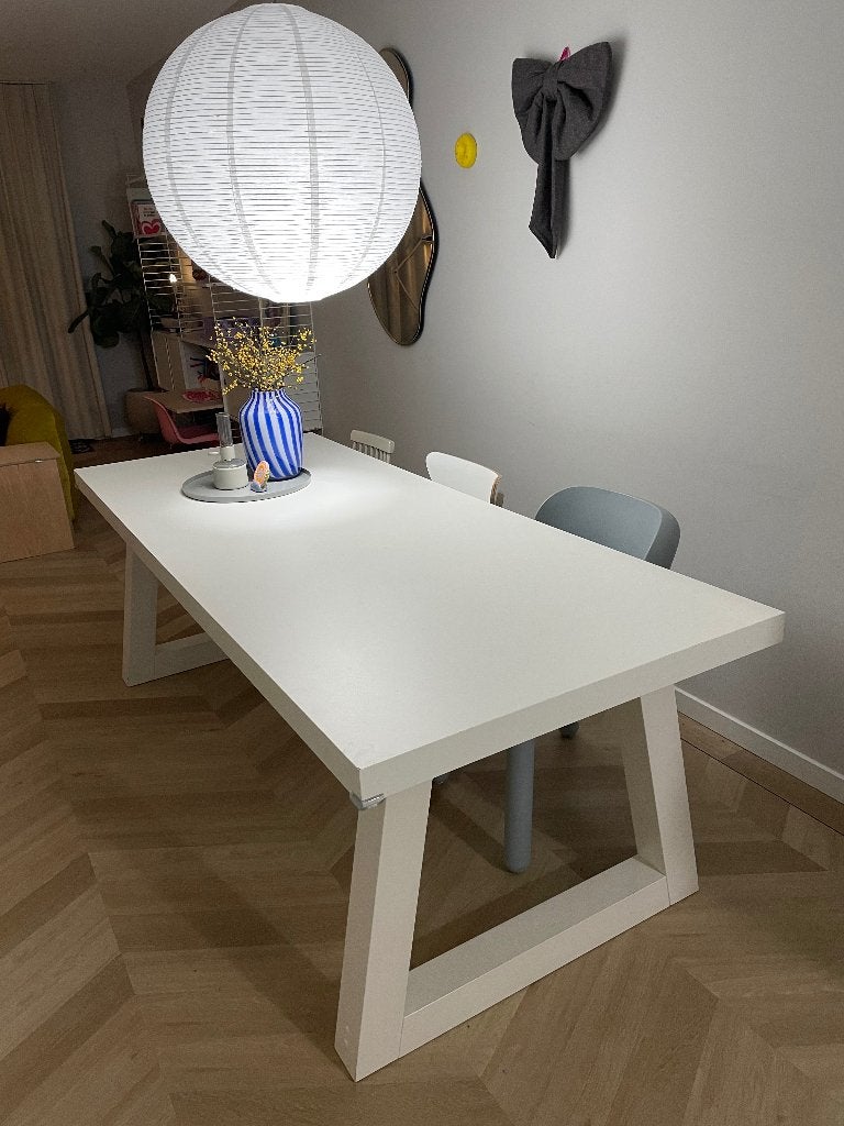 Eettafel wit 90x220cm, Huis en Inrichting, Ophalen, Gebruikt, 200 cm of meer, 50 tot 100 cm