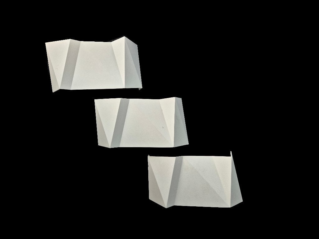 Schitterende grote kubistische origami design wandlampen, Ophalen, Gebruikt, Metaal, Wit
