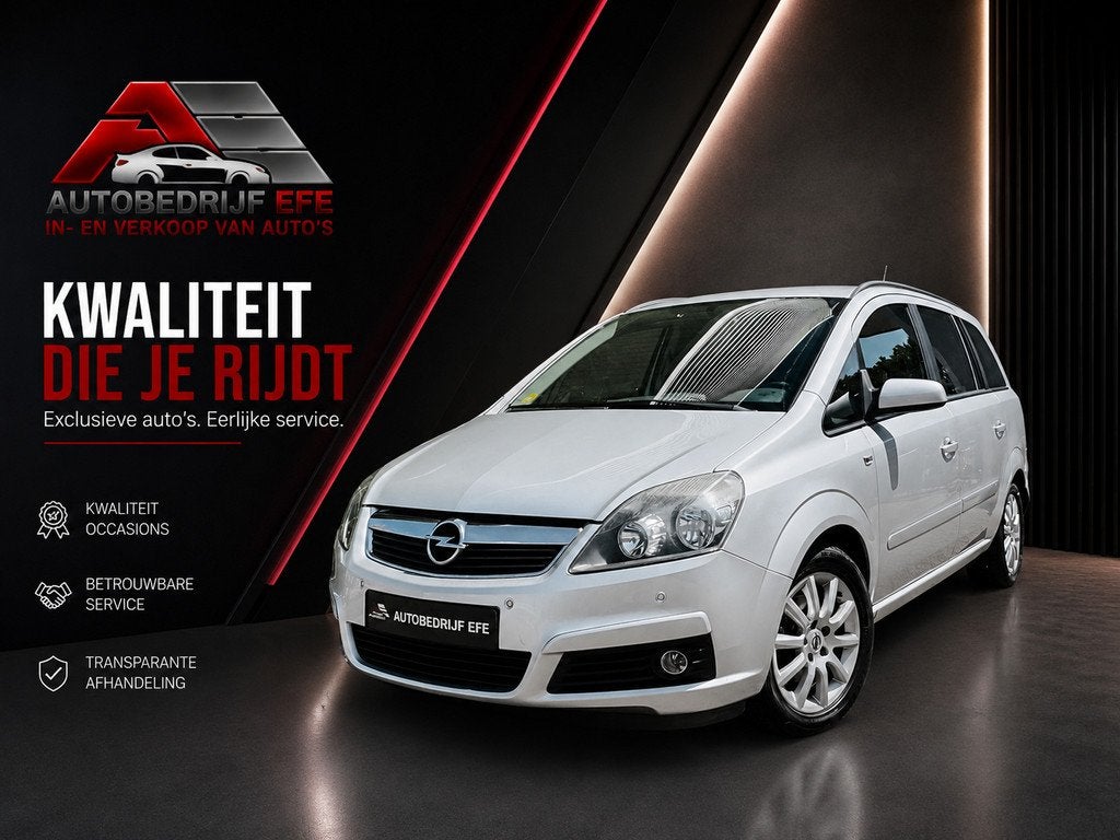 Opel Zafira 1.8 Temptation Airco*7-Pers*Trkhk*Apk, Auto's, Gebruikt, 4 cilinders, Origineel Nederlands, Zilver of Grijs