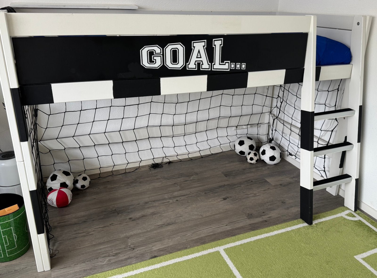 Lifetime Goal bed (halfhoogslaper), Ophalen, 85 tot 100 cm, Gebruikt, Hoogslaper of Stapelbed