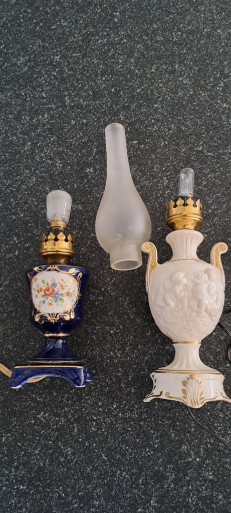 Set van 2 vintage tafellampen: Limoges en Capodimonte-stijl, Ophalen of Verzenden