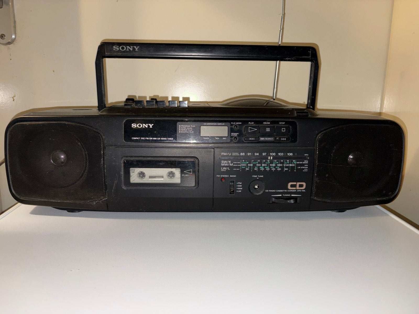 Sony CFD-50L CD Radio Cassette-Corder - Alles werkt, Ophalen of Verzenden, Gebruikt, Radio, Met cd-speler