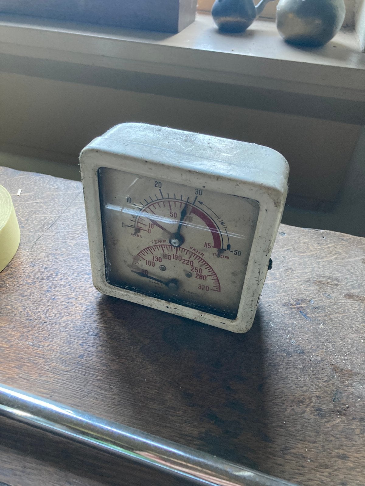 Manometer temperatuurmeter vintage, Antiek en Kunst, Ophalen of Verzenden
