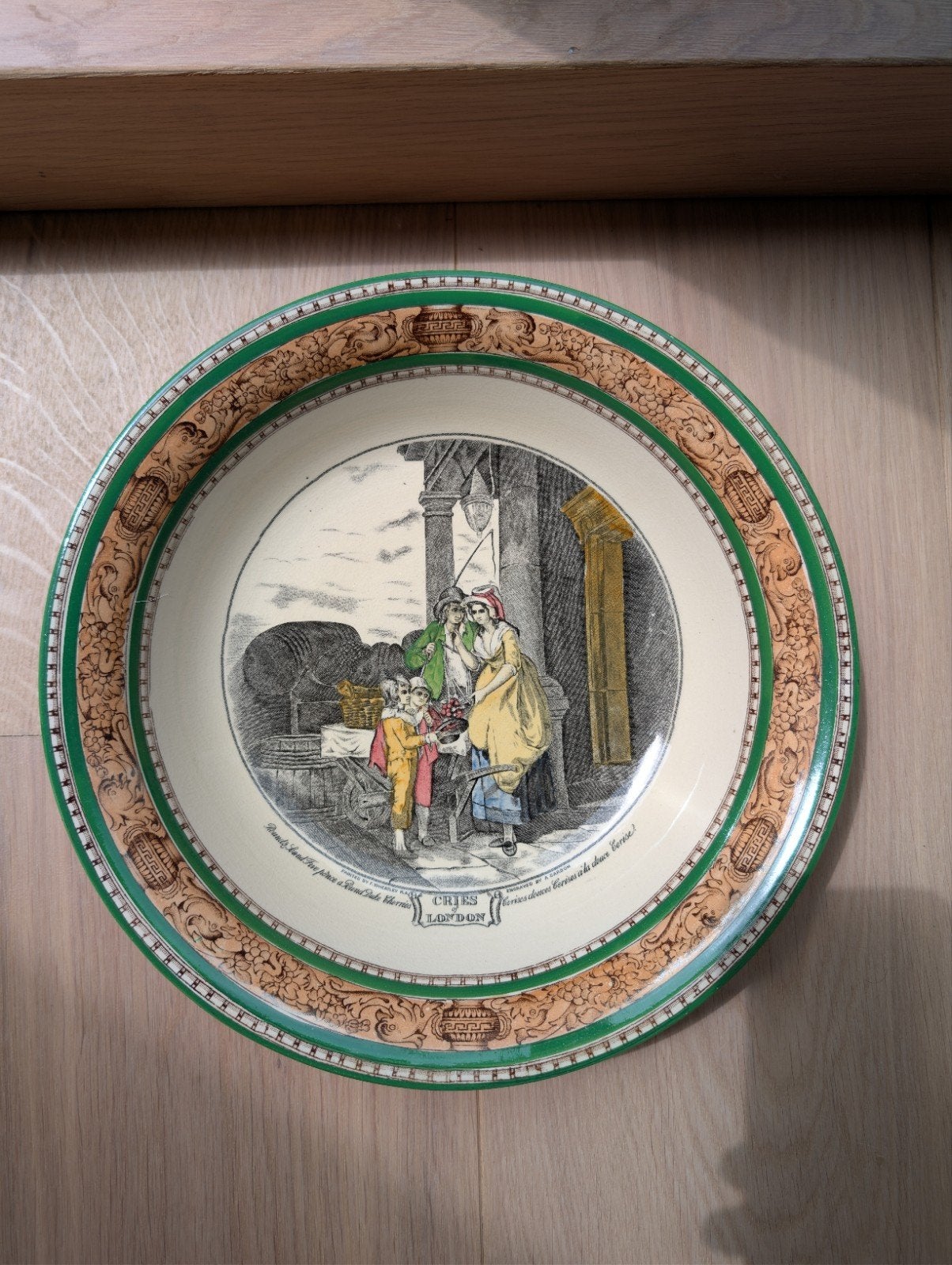 Antiek Adams China "Cries of London" Dinerbord, Ophalen of Verzenden