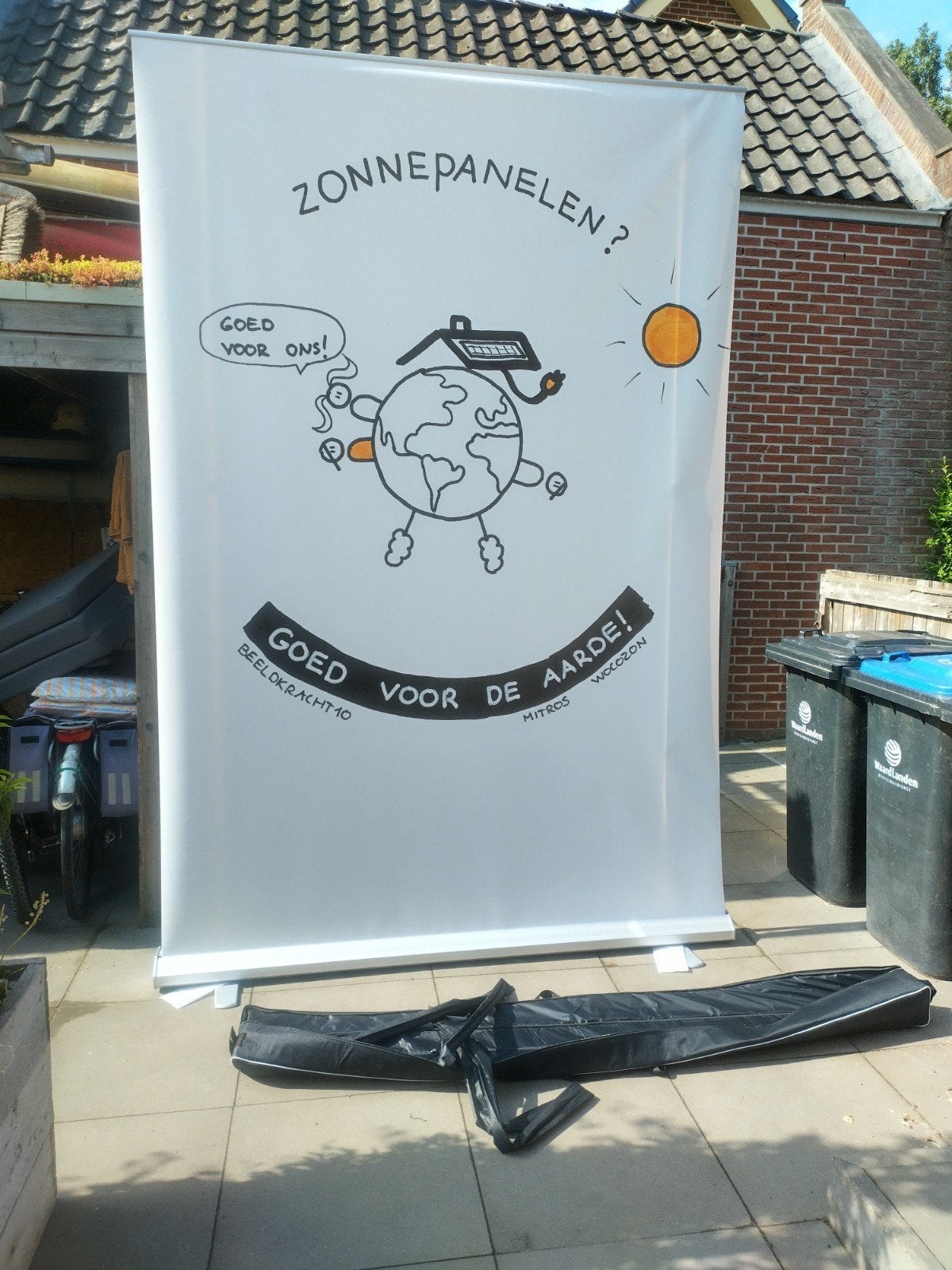 Roll-up banner 2x3 meter bv mobiele zonneschermen, Ophalen