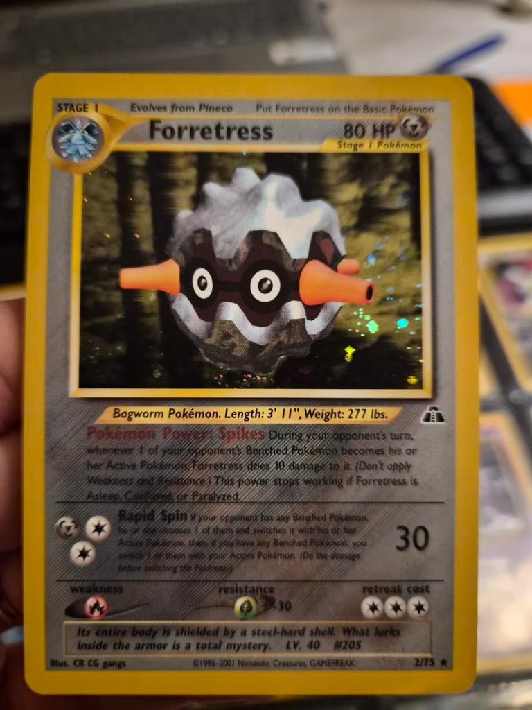 Forretress holo neo discovery 2/75, Ophalen of Verzenden, Gebruikt, Losse kaart, Foil