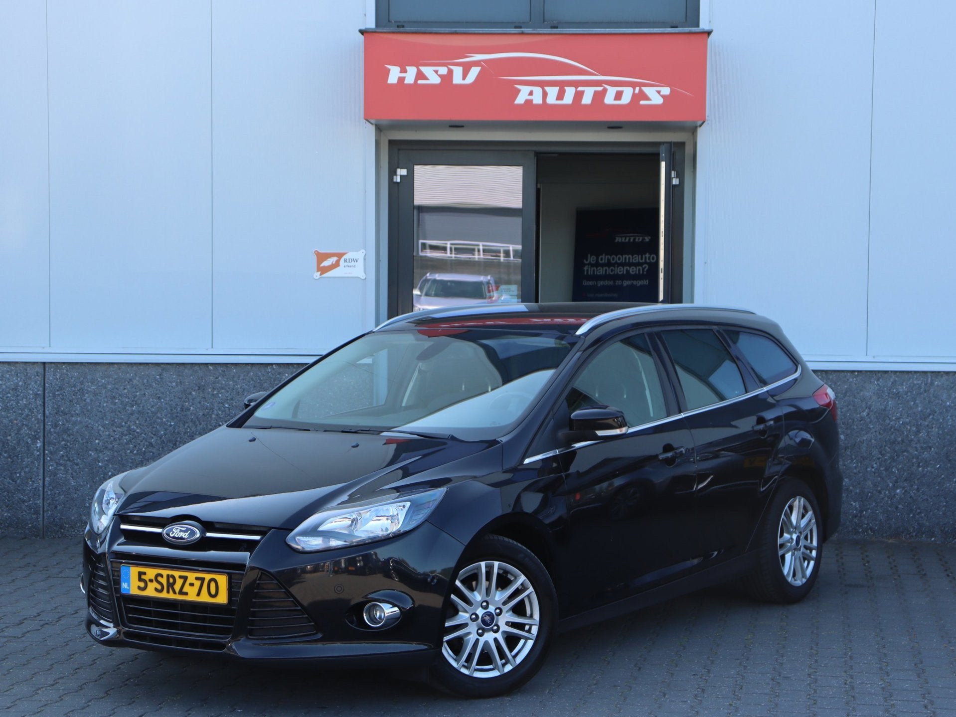 Ford Focus Wagon 1.0 EcoBoost Edition Plus navi LM airco org, Euro 5, 125 pk, Gebruikt, Zwart