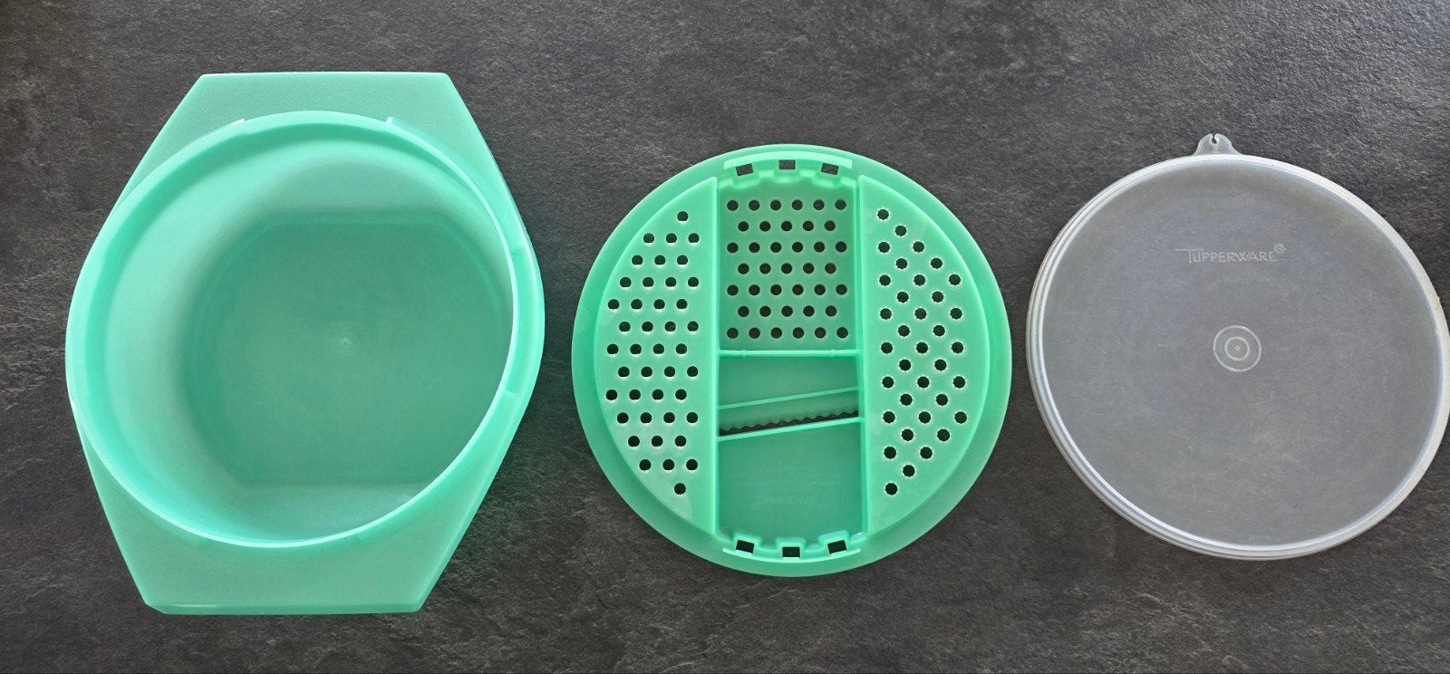 Vintage Tupperware Rasp met deksel - Mintgroen, Huis en Inrichting, Keuken | Tupperware, Schaal, Ophalen of Verzenden, Zo goed als nieuw