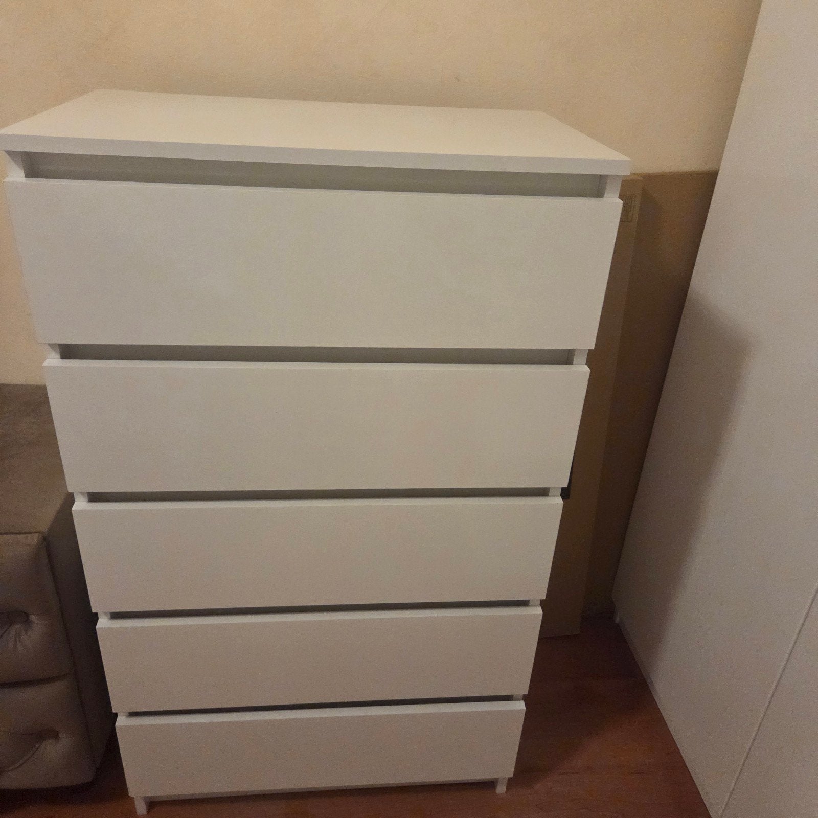 Witte ladekast met 5 laden - H 43 x D 36 x B 60 cm, Ophalen, Gebruikt, 5 laden of meer, 50 tot 100 cm
