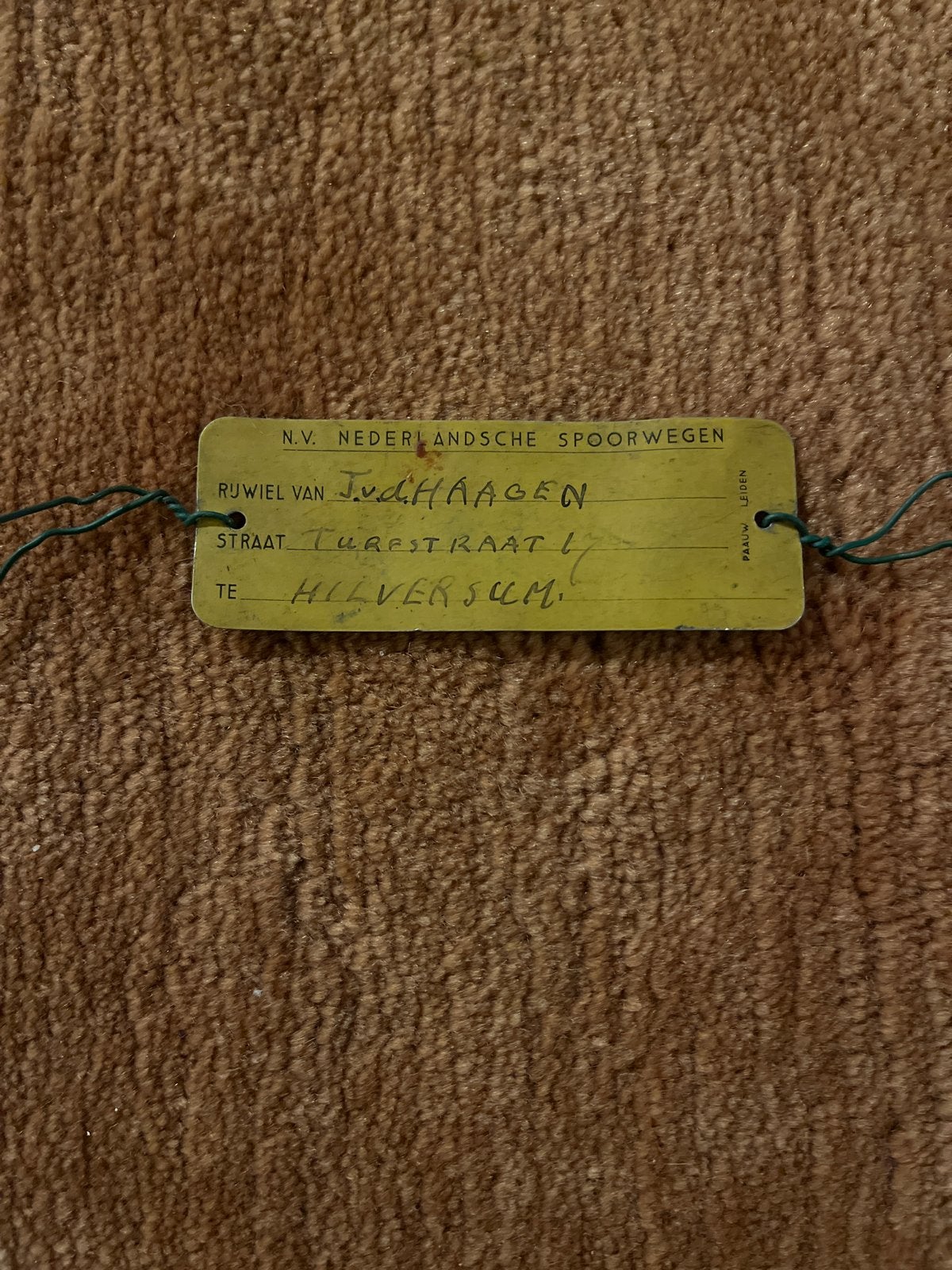 Vintage NS bagagelabel, Ophalen of Verzenden, Gebruikt, Trein, Overige typen