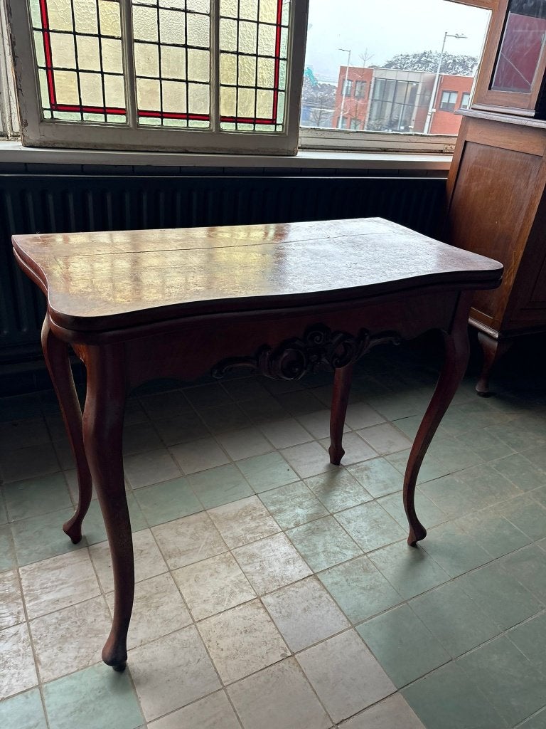 Antieke bridge tafel klaptafel speeltafel hout  CS26736, Antiek en Kunst, Ophalen
