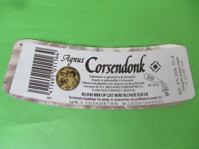 bieretiket Belgie 6-8 (P6) corsendonk, Ophalen of Verzenden, Gebruikt, Overige typen, Overige merken