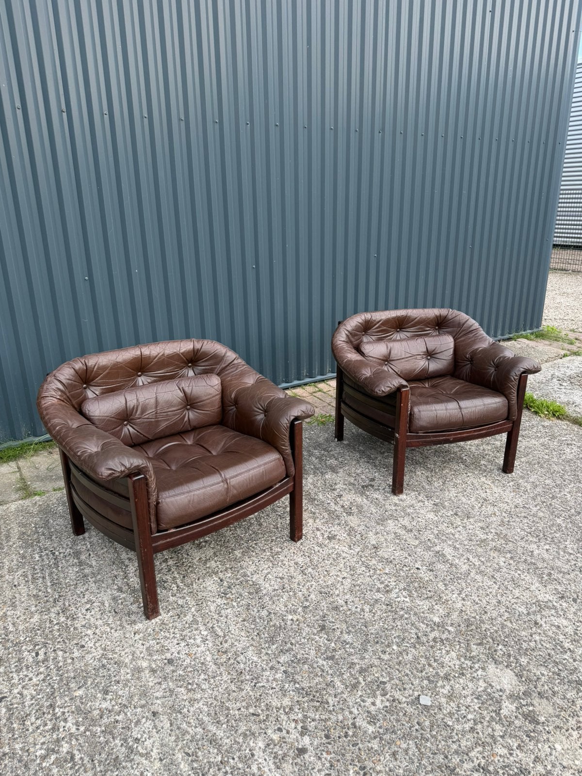 Vintage coja arne norell fauteuil design setprijs, Ophalen, Minder dan 50 cm, Gebruikt, C