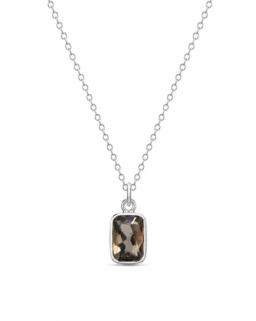 Rookkwarts Ketting Malina - Echt Zilver, Info@sacredstones.nl, Bruin, Verzenden, Nieuw