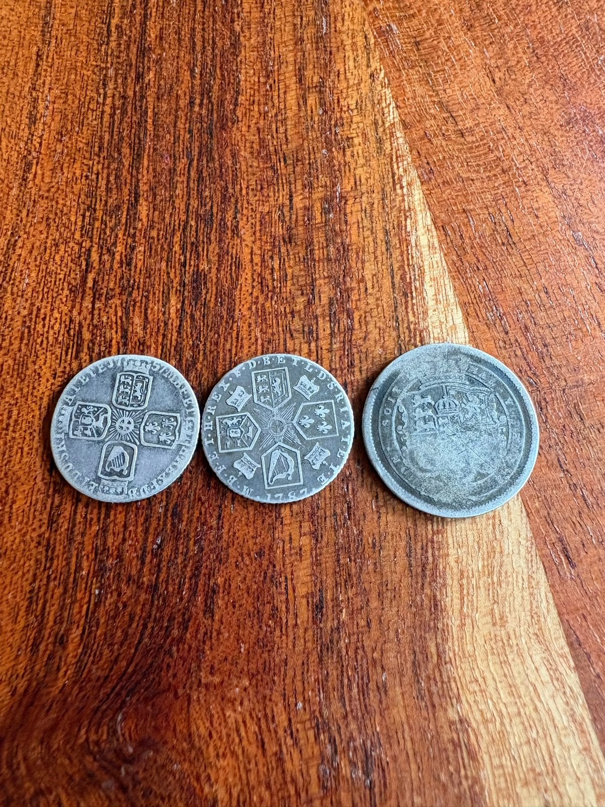 Setje koning George II en III, Ophalen of Verzenden, Overige landen, Setje, Zilver