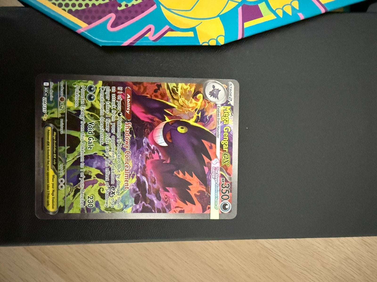 Mega Gengar EX Pokémon Kaart - Full Art Foil, Ophalen of Verzenden, Zo goed als nieuw, Losse kaart, Foil