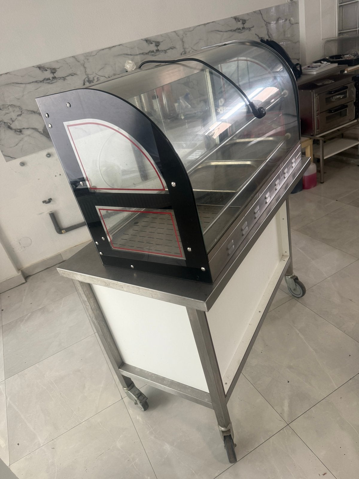 Professionele Warmhoudvitrine met RVS Onderstel, Ophalen, Gebruikt, Overige typen