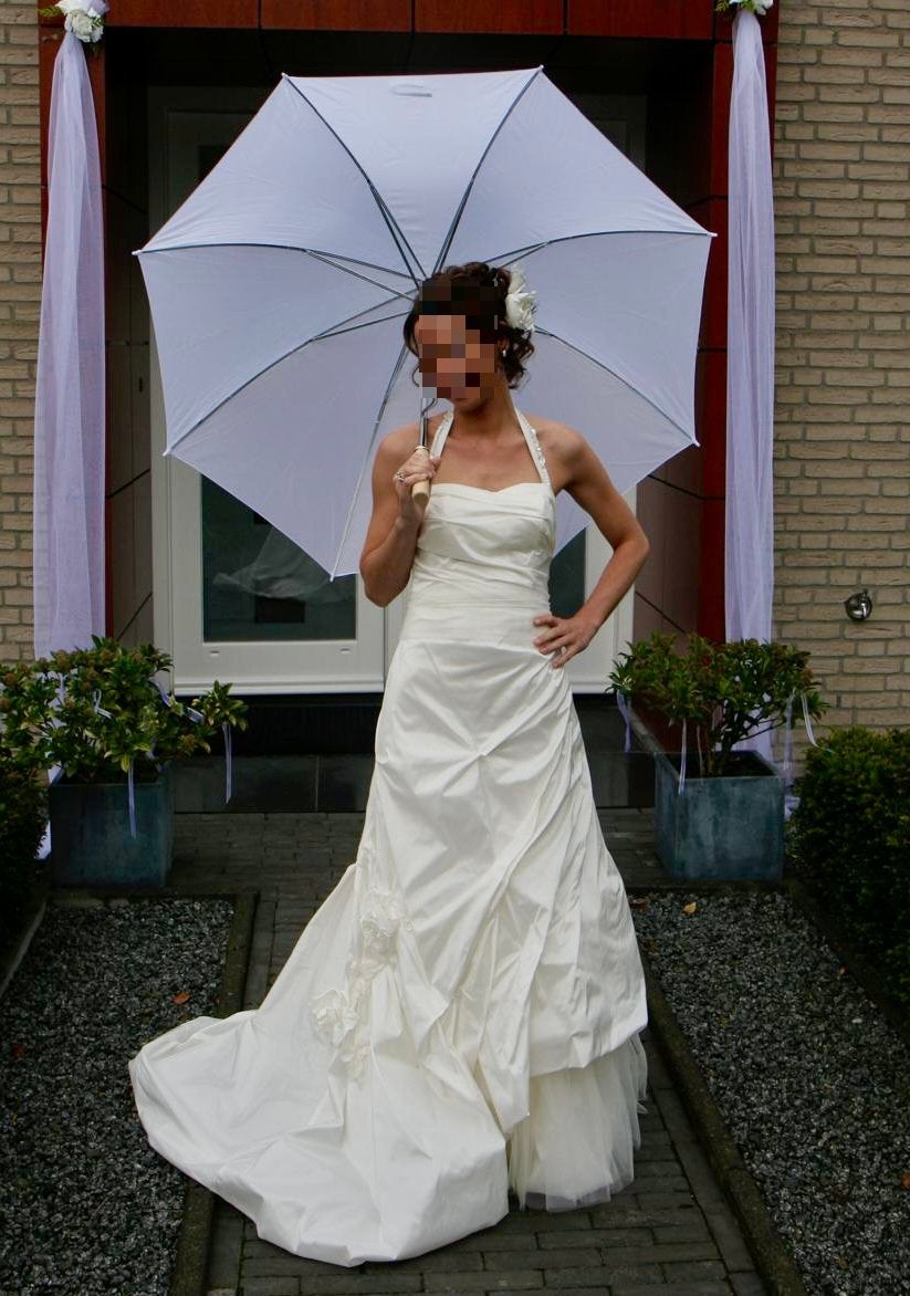 Trouw jurk, Kleding | Dames, Ophalen of Verzenden, Gedragen, Wit, Trouwjurk