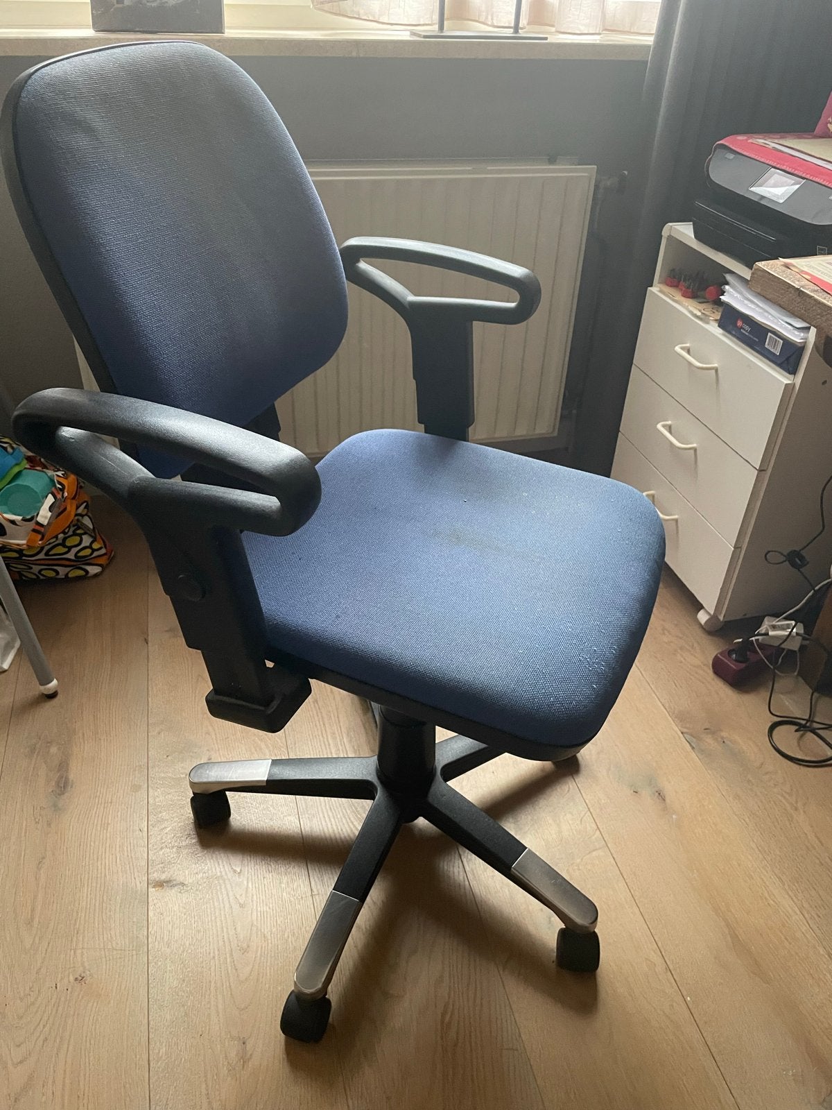 Comfortabele ergonomische bureaustoel - verstelbaar, Ophalen, Gebruikt, Blauw, Bureaustoel