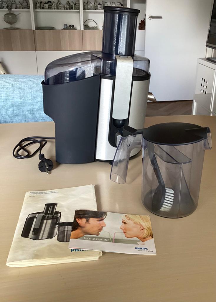Philips sapcentrifuge HR1861+gebr aanwijzing en recepten, Witgoed en Apparatuur, Juicers, Ophalen of Verzenden, Zo goed als nieuw