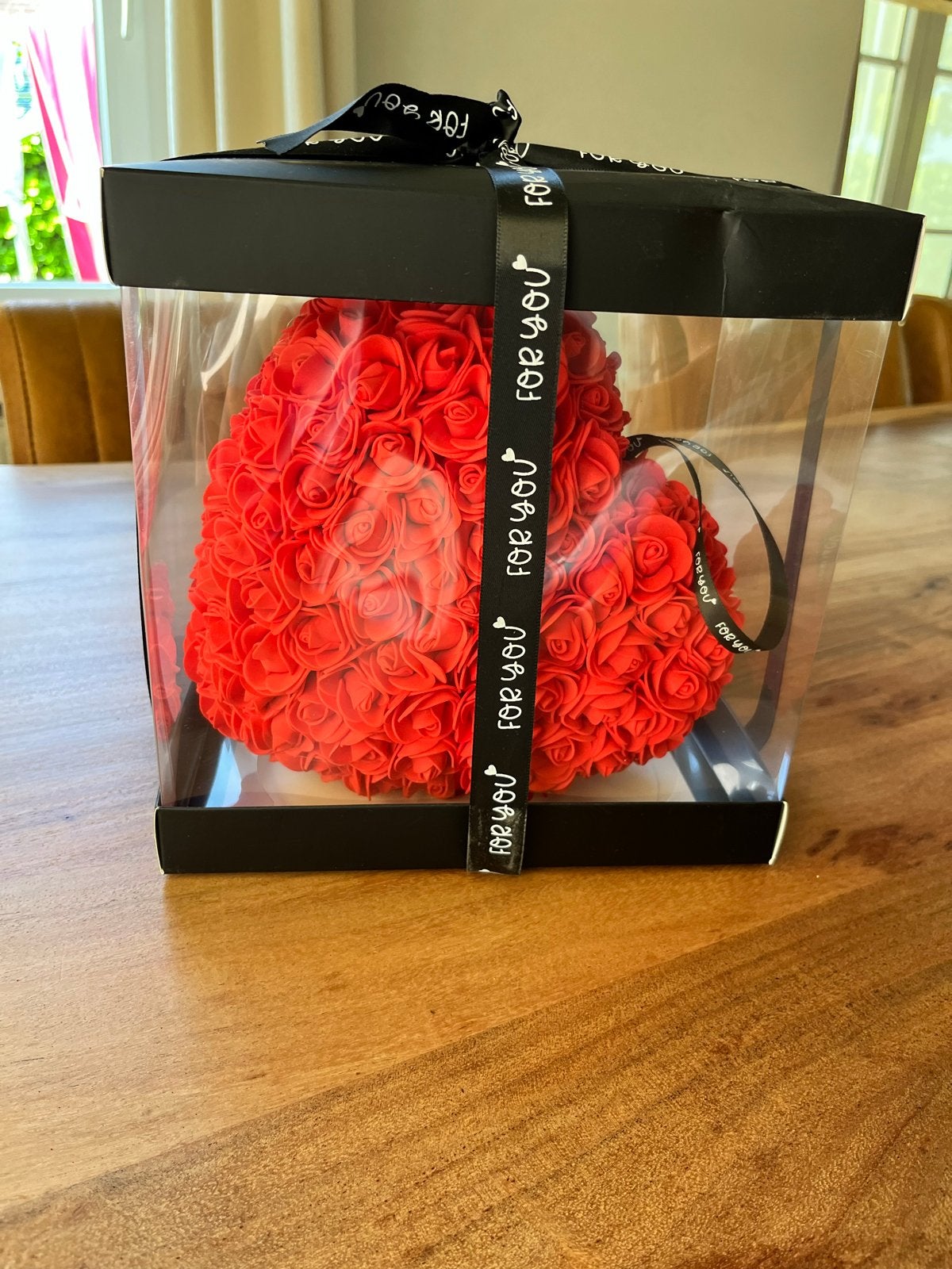 Valentijnscadeau: Hart van rozen in geschenkdoos, Ophalen of Verzenden, Nieuw, Feestartikel, Valentijn of Romantisch