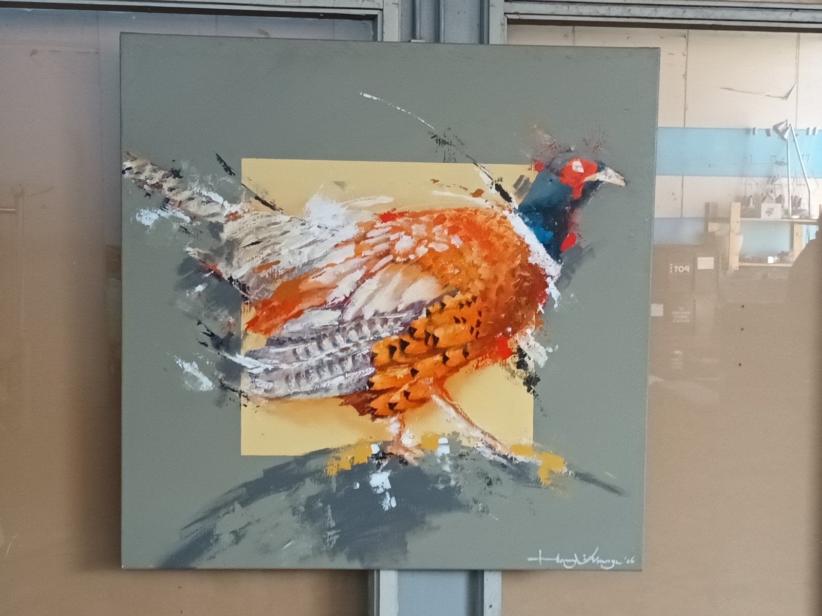 Modern Schilderij Fazant - Gesigneerd  Klaar om op te hange, Ophalen, Acrylverf, Handgeschilderd, Dieren