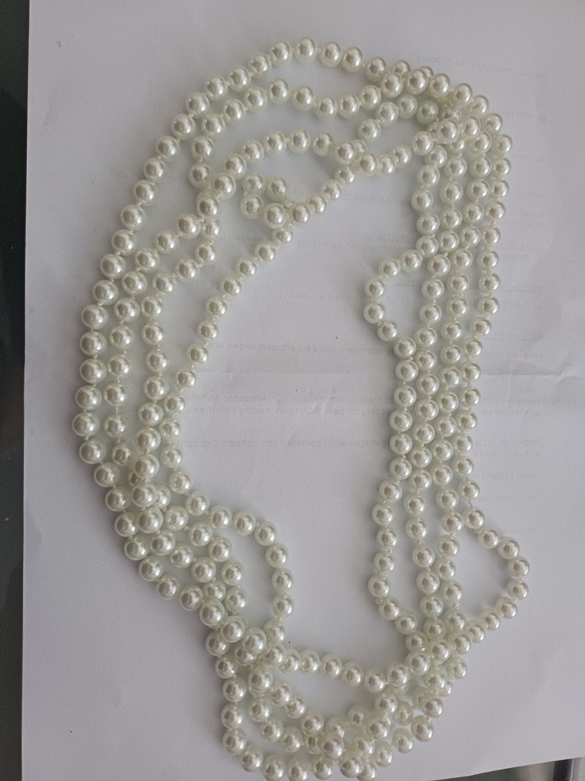parelketting (immitatie), Ophalen of Verzenden, Zo goed als nieuw, Wit, Overige materialen