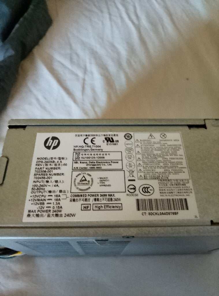 HP DPS‑240AB‑5 A | 240W ATX voeding, Computers en Software, Interne voedingen, Ophalen of Verzenden, Gebruikt