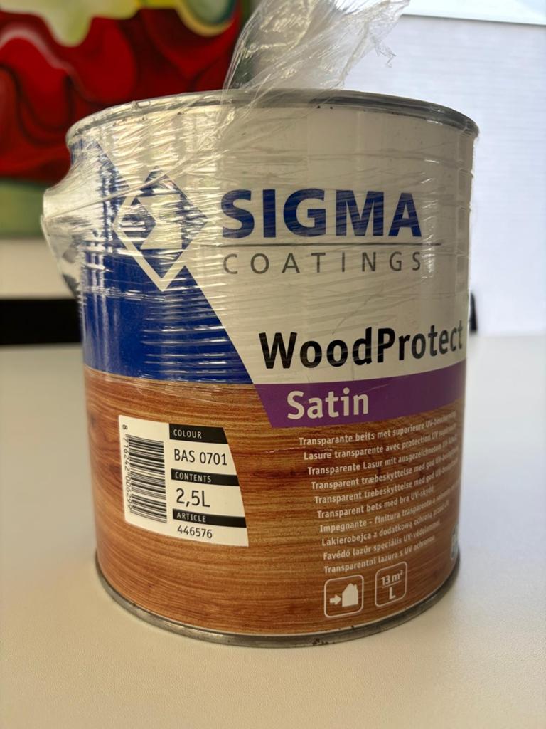 Sigma WoodProtect Satin Beits - 2.5L - BAS 0701, Bruin, Nieuw, Ophalen of Verzenden, Verf