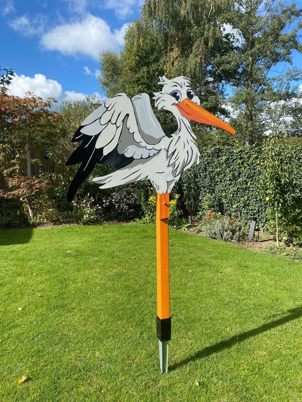 Verhuur ooievaar en geboorteborden, Hobby en Vrije tijd, Ophalen, Zo goed als nieuw, Geboorte of Huwelijk