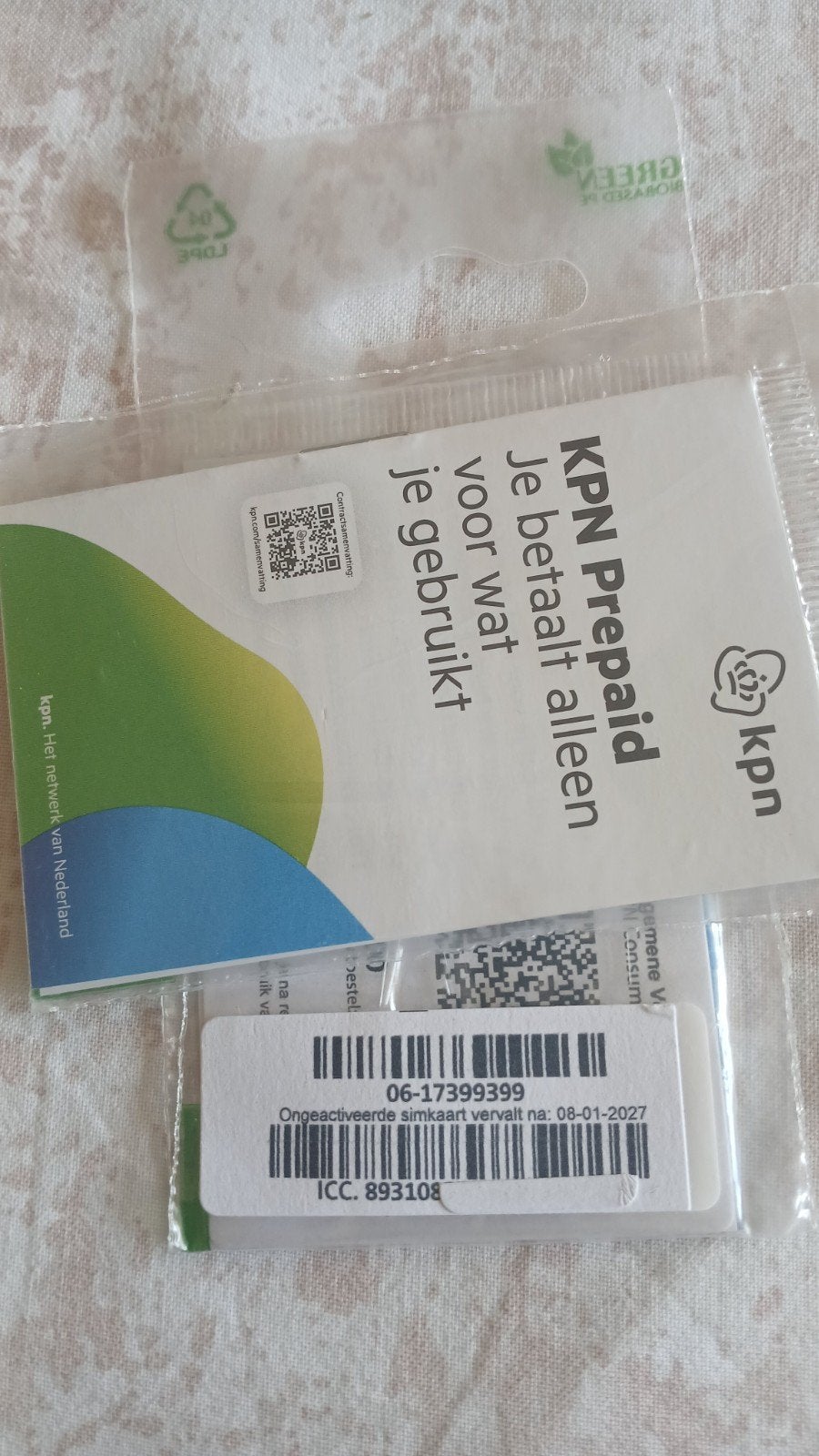 MOOI NUMMER KPN PREPAID 06-17-399-399, Telecommunicatie, Prepaidkaarten en Simkaarten, Ophalen of Verzenden, Nieuw, KPN, Simkaart