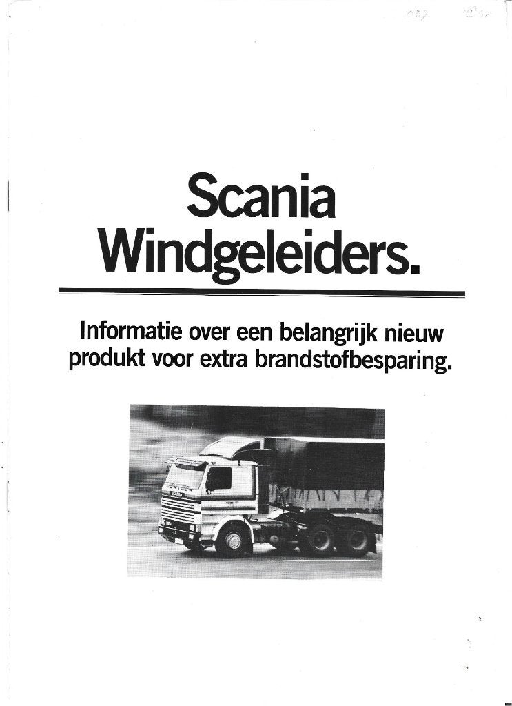 Scania windgeleiders vrachtwagen camion folder (sc037), Ophalen of Verzenden, Zo goed als nieuw, Vrachtwagen