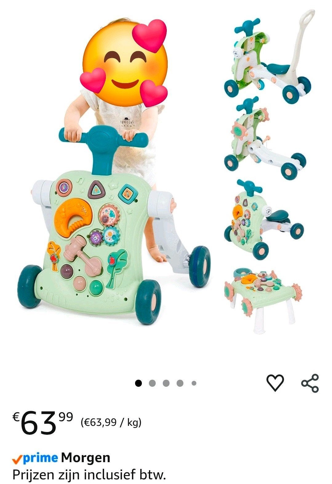 6-in-1 Loopwagen- fiets/scooter, step en Activiteitentafe, Ophalen, Zo goed als nieuw, Overige typen