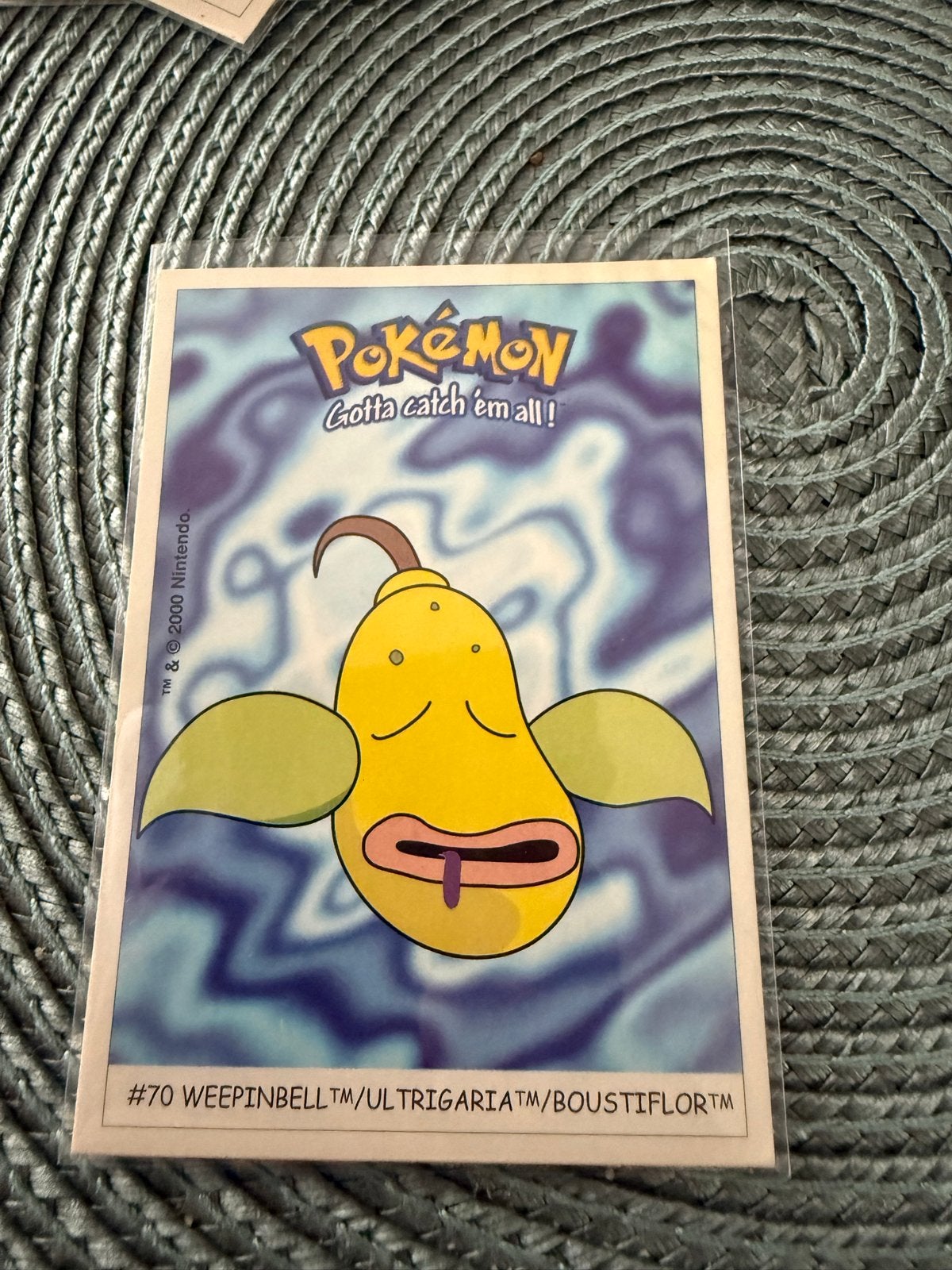 Dunkin Boomer Pokémon Sticker #70 Weepinbell, Hobby en Vrije tijd, Verzamelkaartspellen | Pokémon, Gebruikt, Losse kaart, Ophalen of Verzenden