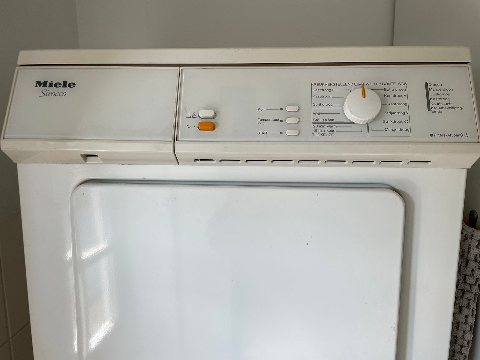 Miele Streocco Luchtafvoer Wasdroger - Achterkant, Ophalen, 6 tot 8 kg, Gebruikt, Luchtafvoer