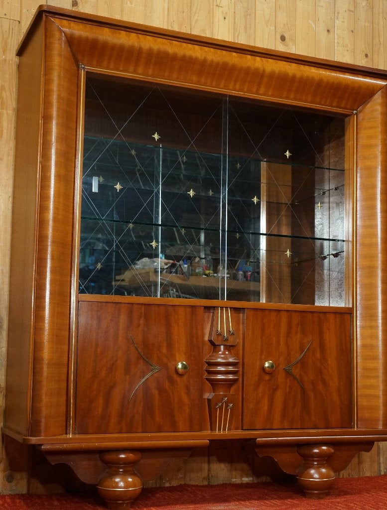 Art Deco Kast Display Meubel Design Wandkast vintage Vitrine, Ophalen, 100 tot 150 cm, 100 tot 150 cm, Glas