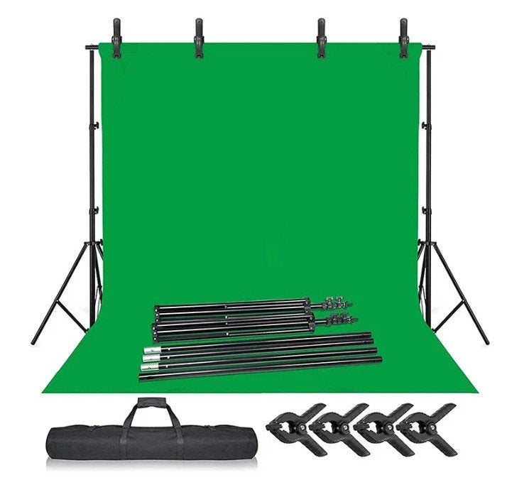 Green Screen 3x3 meter met verstelbaar statief (Groen Scherm, Audio, Tv en Foto, Fotografie | Fotostudio en Toebehoren, Ophalen of Verzenden