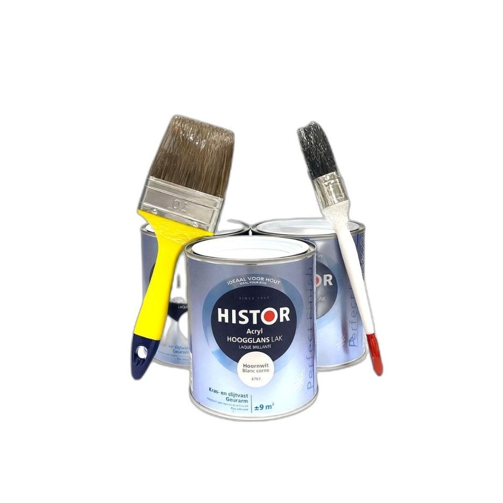Histor Acryl Zijdeglans 6763,   SET 3 x 0,75 l  – nieuw, Wit, Nieuw, Ophalen of Verzenden, Lak