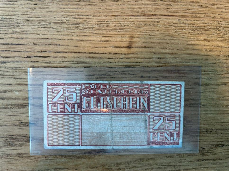 Zeldzame Westerbork Kamp Gutscheine - 10 en 25 Cent, Ophalen, Euro's, Setje